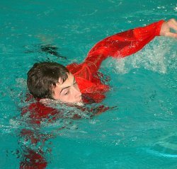 front crawl in anorak